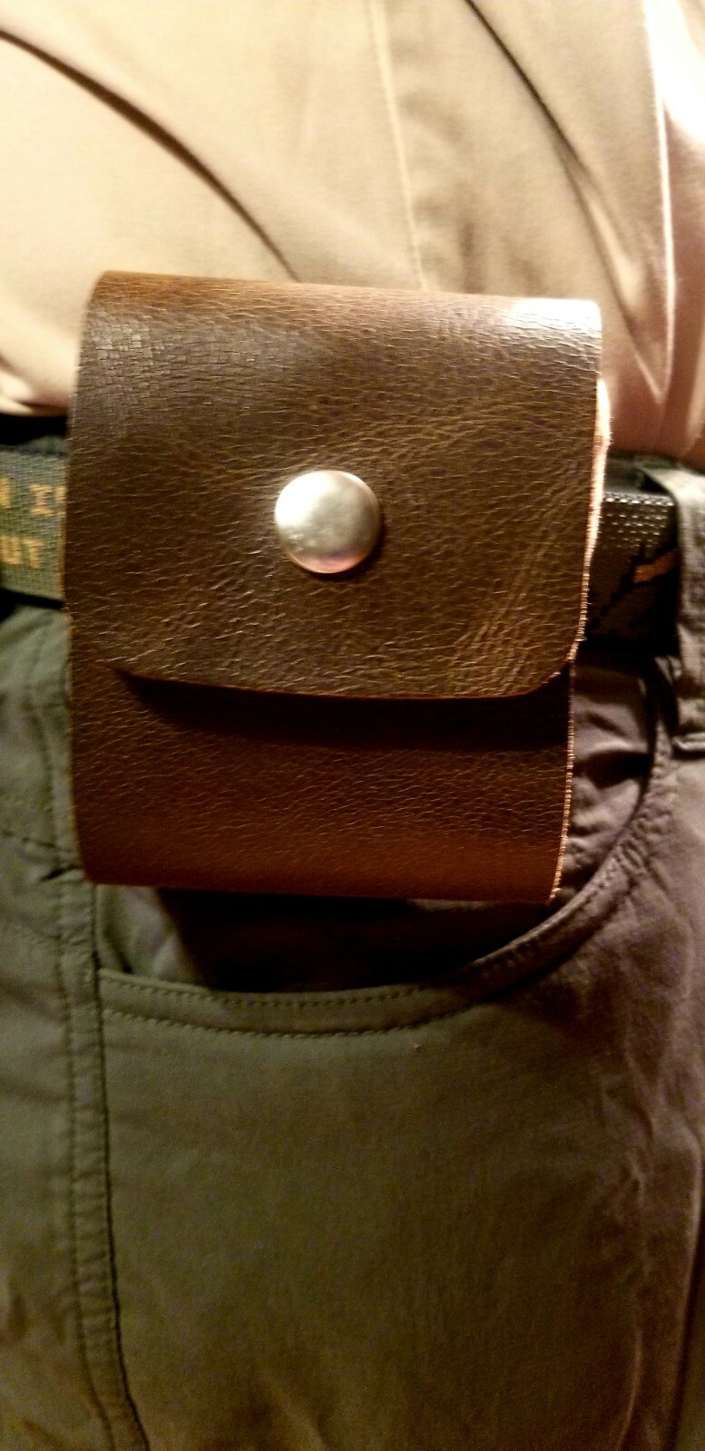 Canvas shotgun shell ammo bag; hunting pouch magazine conceal carry pistol; USA
