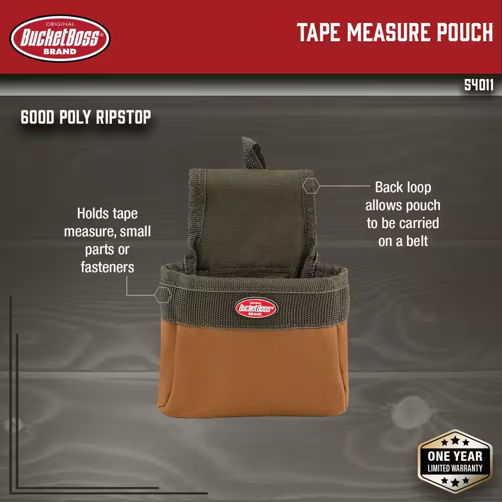 Tape Measure Tool Pouch Holder 6.5 in Storage Adjustable Poly Ripstop Fabric