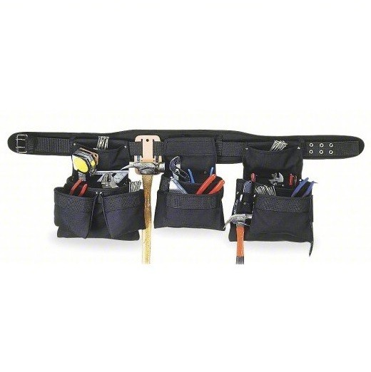 CLC 5605 Custom Leathercraft 5 Piece Framers Combo Tool Belt 18 Pockets Black