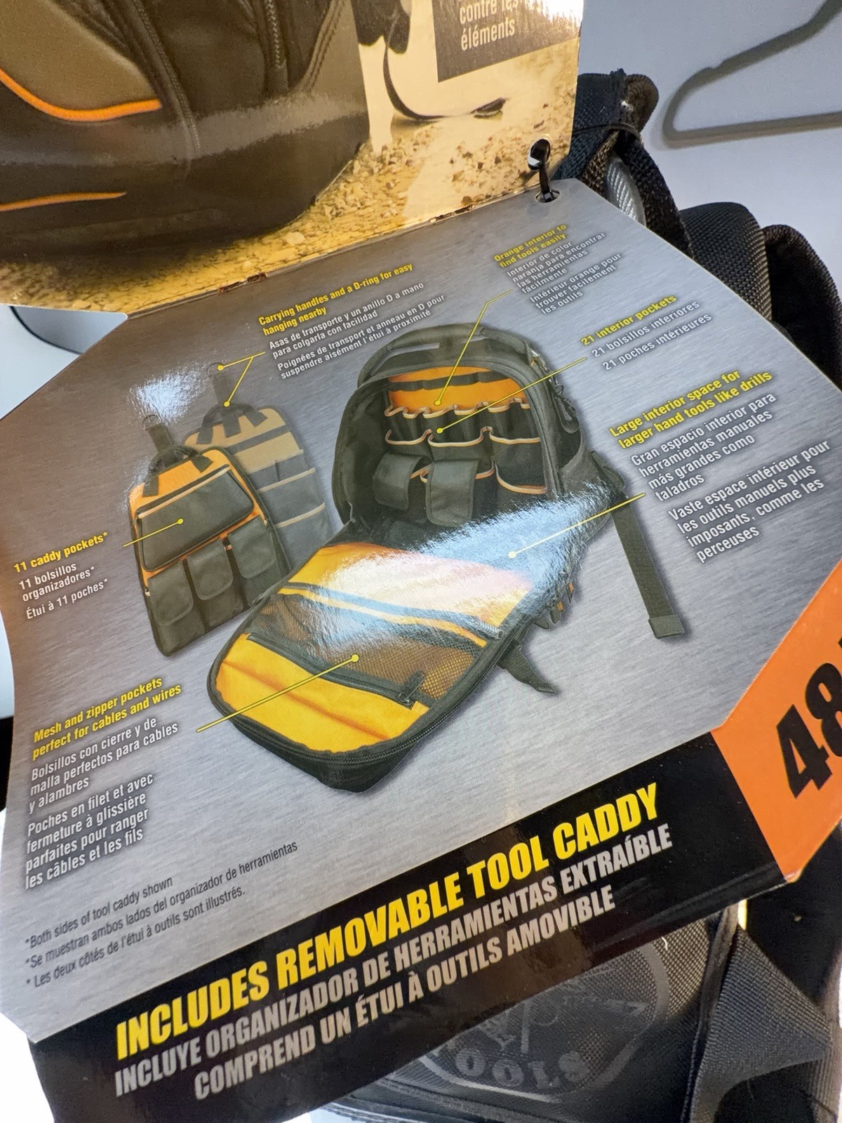 Klein Tools 55485 Tradesman Pro Tool Master Tool Bag Backpack 48 Pockets NWT