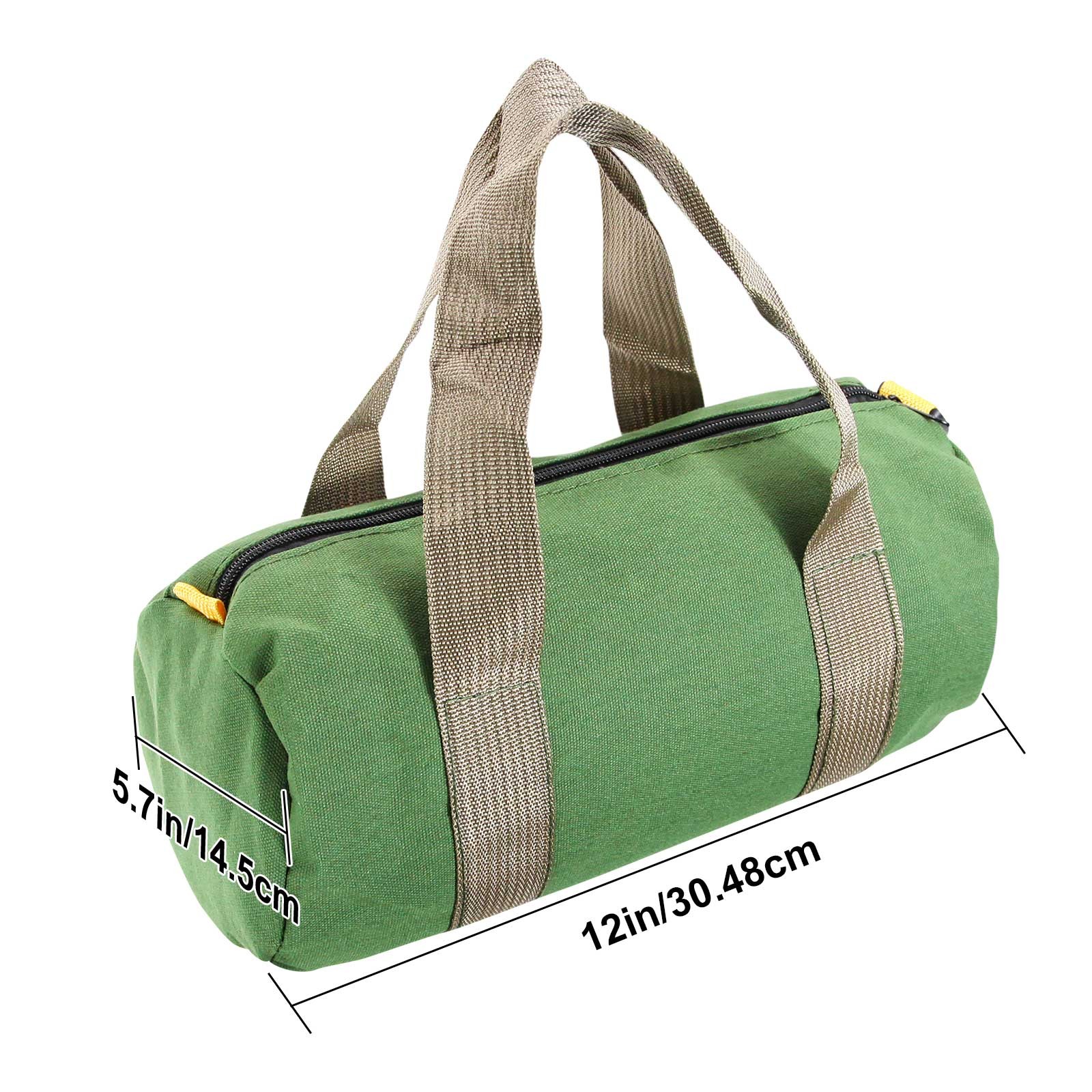 12in Heavy Duty Canvas Tool Bag with Zipper Muti-Purpose Portable Waterproof