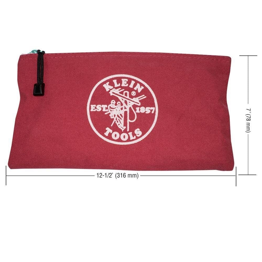 Klein Tools 4-Pack Tool Zipper Pouches – Brown/Black/Gray/Red (5141)