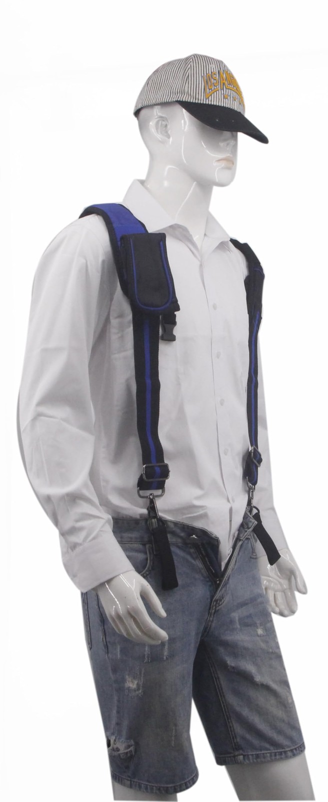 Heavy Duty Tool Belt Suspenders Men 3 Point Padded Attachment Loops