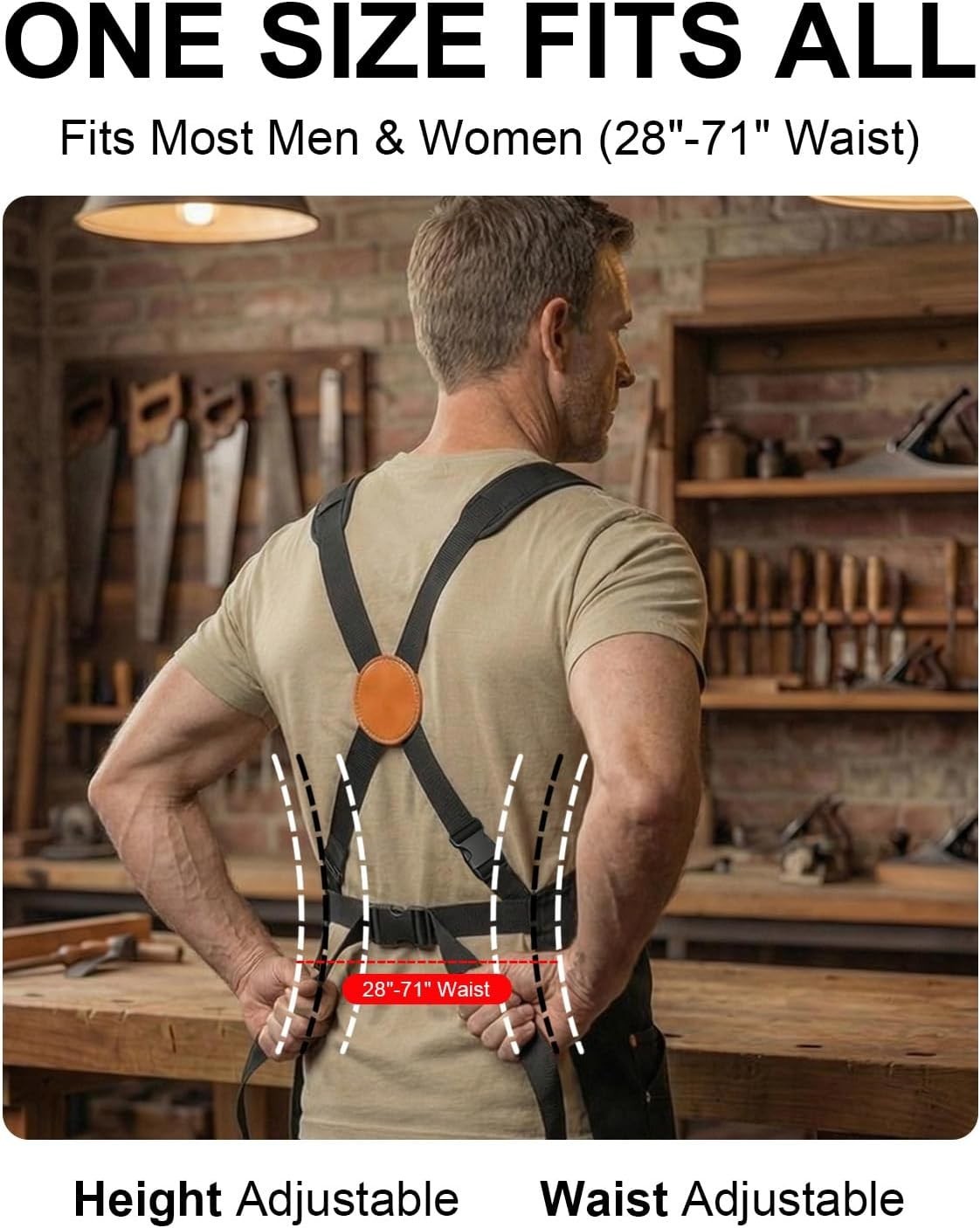 Heavy Duty Canvas Tool Aprons for Men: 6-Pocket, with Quick-Release Buckle, E…