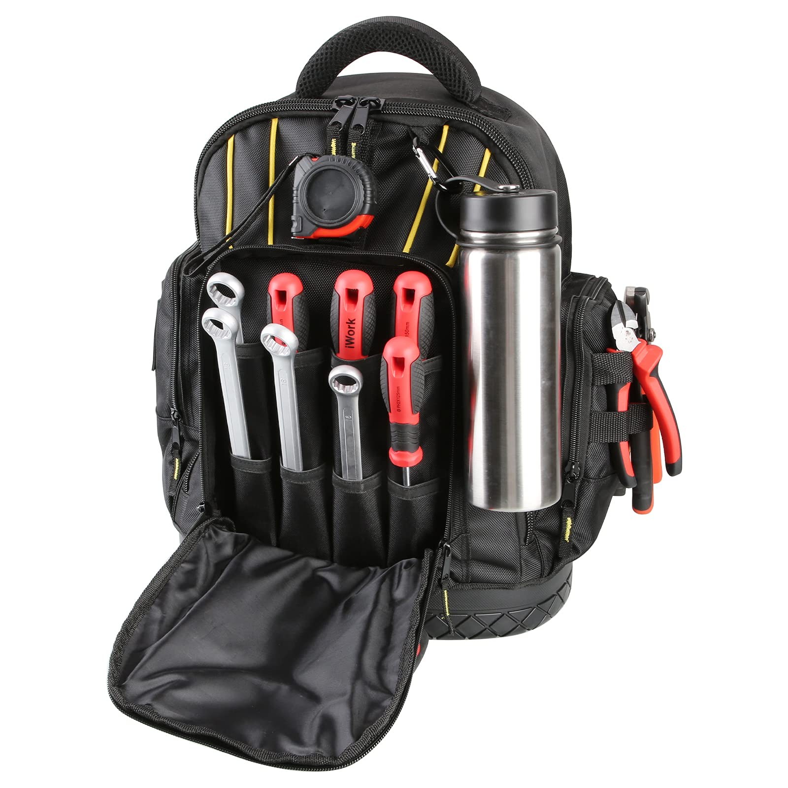 Olympia Tools Tool Backpack, Moulded 14.5″ W x 7.25″ D x 17.5″ H, Black