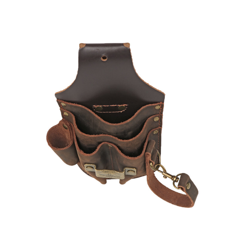TOURBON Leather 5 in 1 Holster Electric Tape Thong Carry Tool Belt Pouch
