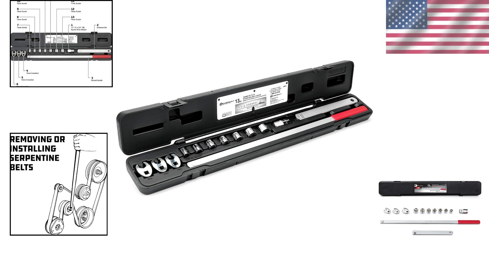 Serpentine Belt Tool Set for Easy Vehicle Maintenance & Installation
