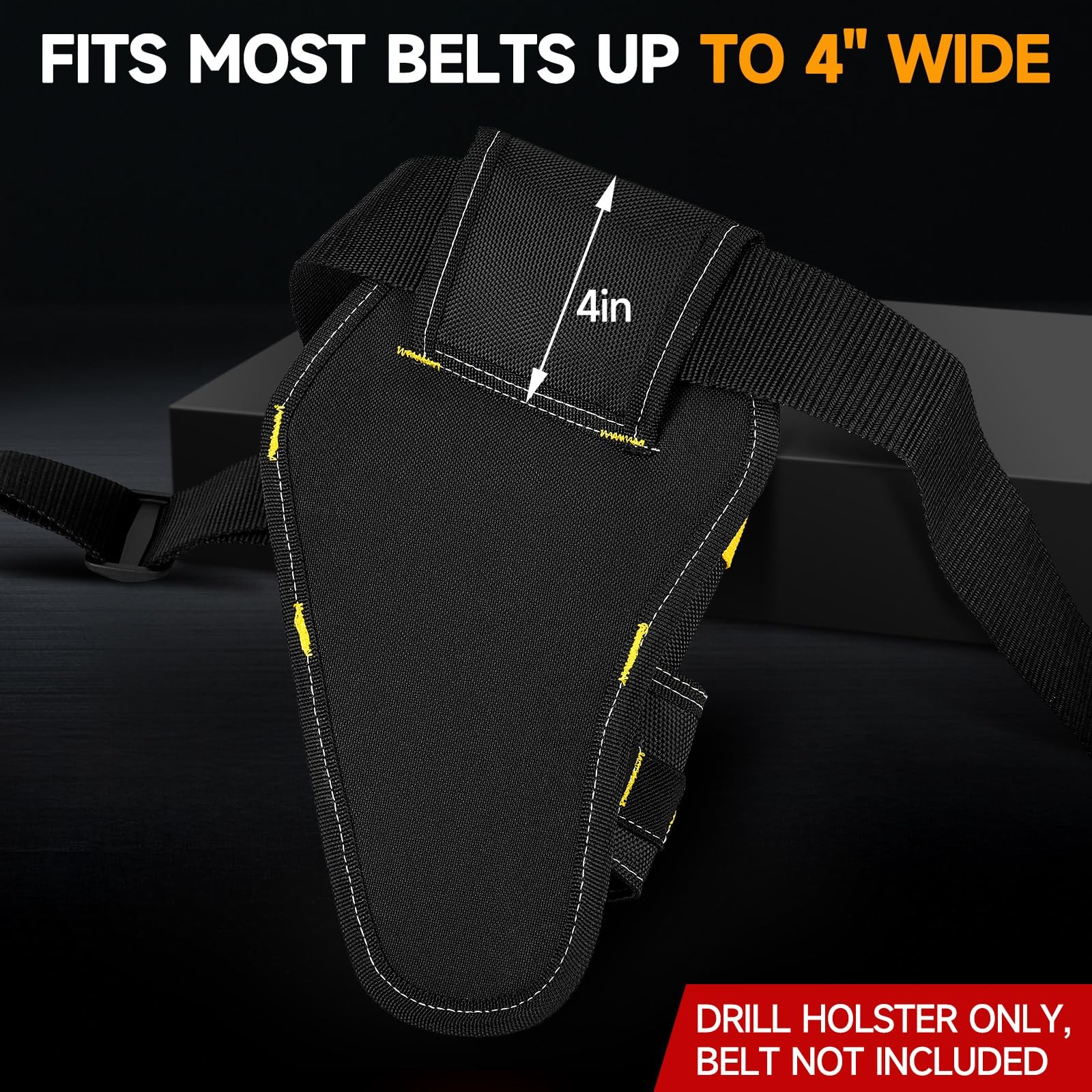 Drill Holster,Heavy-Duty Impact Holster for Tool Belt,Quick Black+Yellow