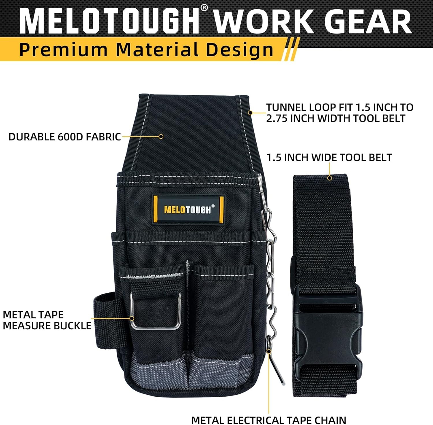 Pocket Tool Pouch Tool Belt Pouches with Belt Clip Utility Mini Tool