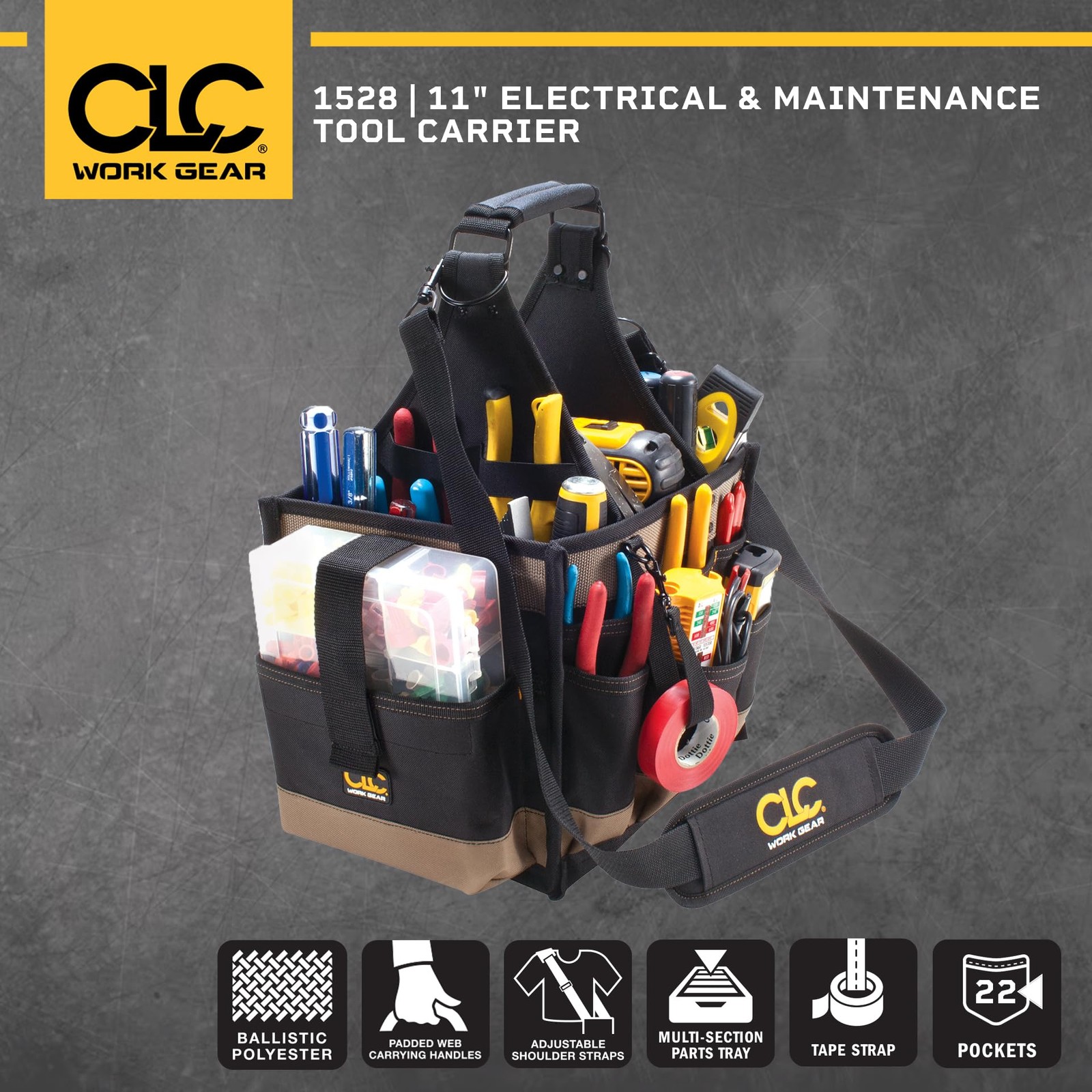CLC Custom LeatherCraft 1528 Large Tool Carrier, Black