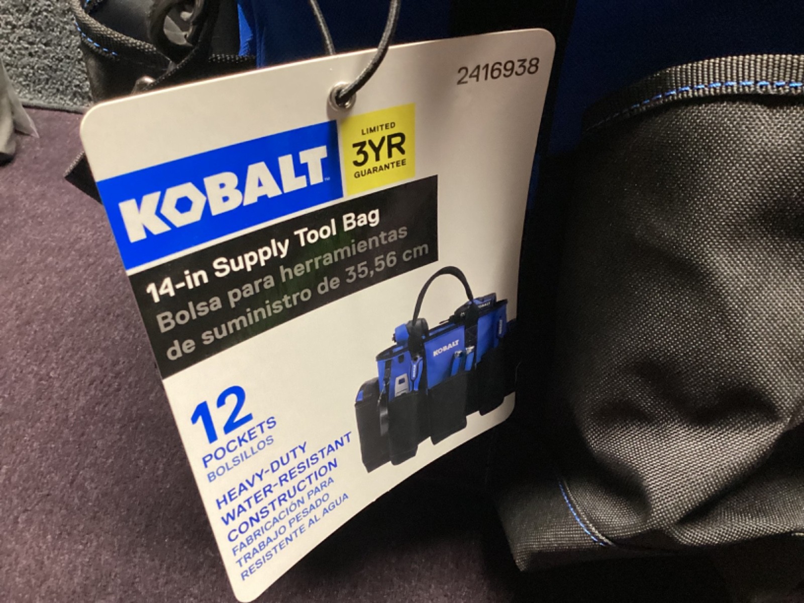 DISCONTINUED KOBALT 14 IN. SUPPLY TOOL BAG 12 POCKETS MODEL 2416938 NEW W TAGS