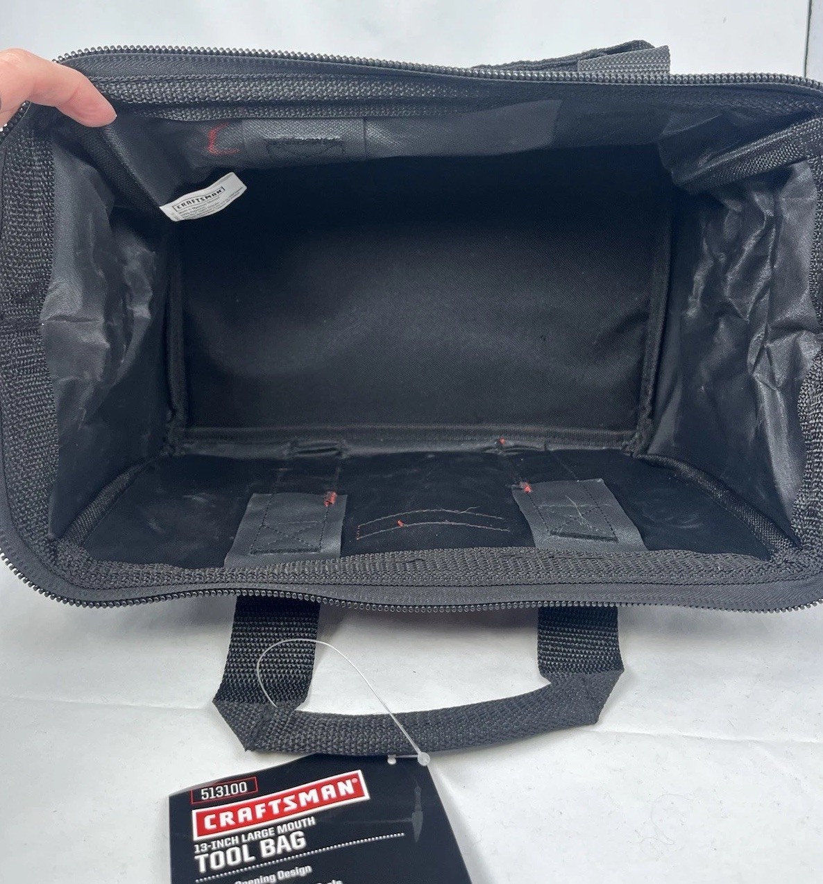 NWT Craftsman 13 in W X 9.75 in H Wide Mouth Tool Bag 6 Pocket Black/Red 513100
