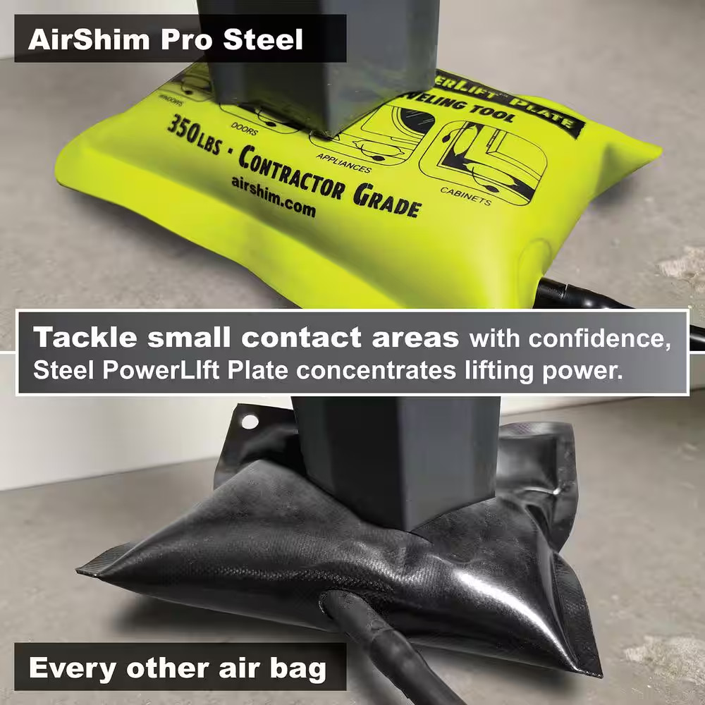 Contractor Grade AirShim Pro STEEL: Dual-Functioned Inflatable Pry Bar and Level