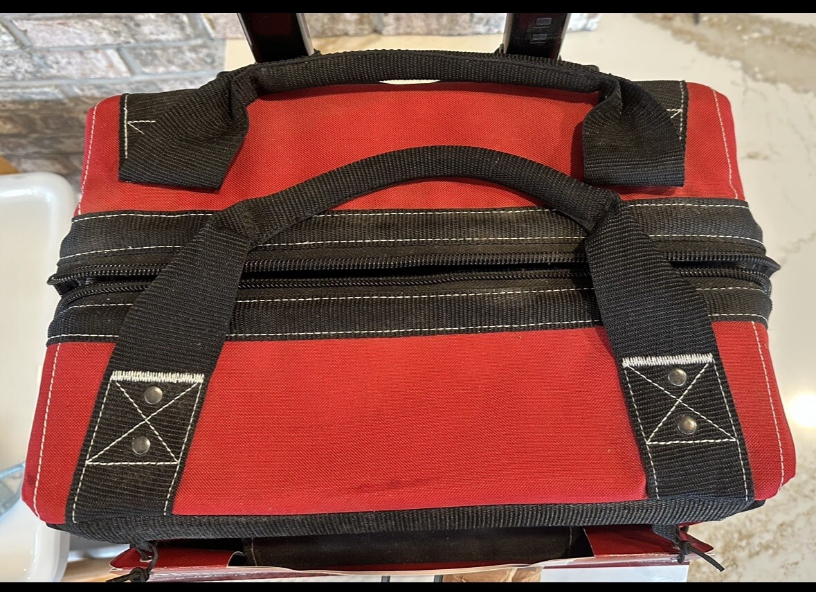 Husky 14 in 13 Pocket Rolling Tool Bag Holds Up to 80 Lbs in Large Compartment