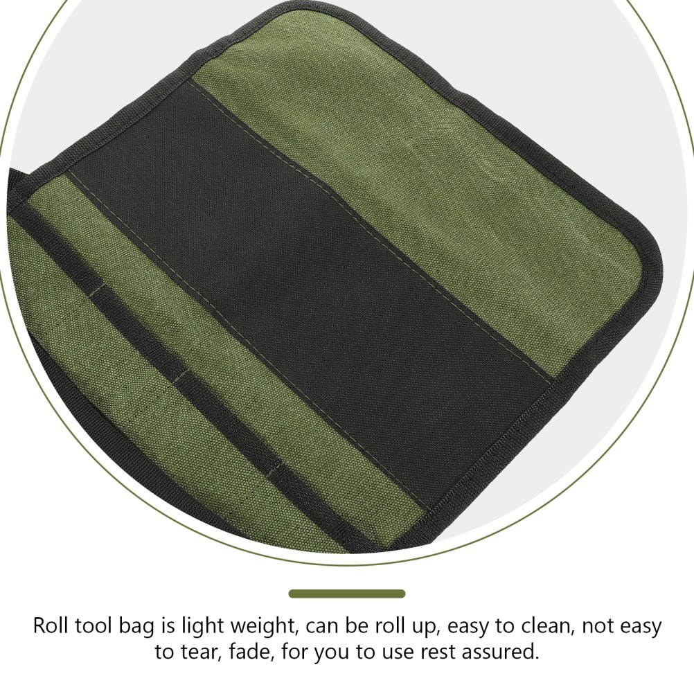 2 Count Tool Roll Woodworking Pouch Carpenter Canvas Bag with Zipper