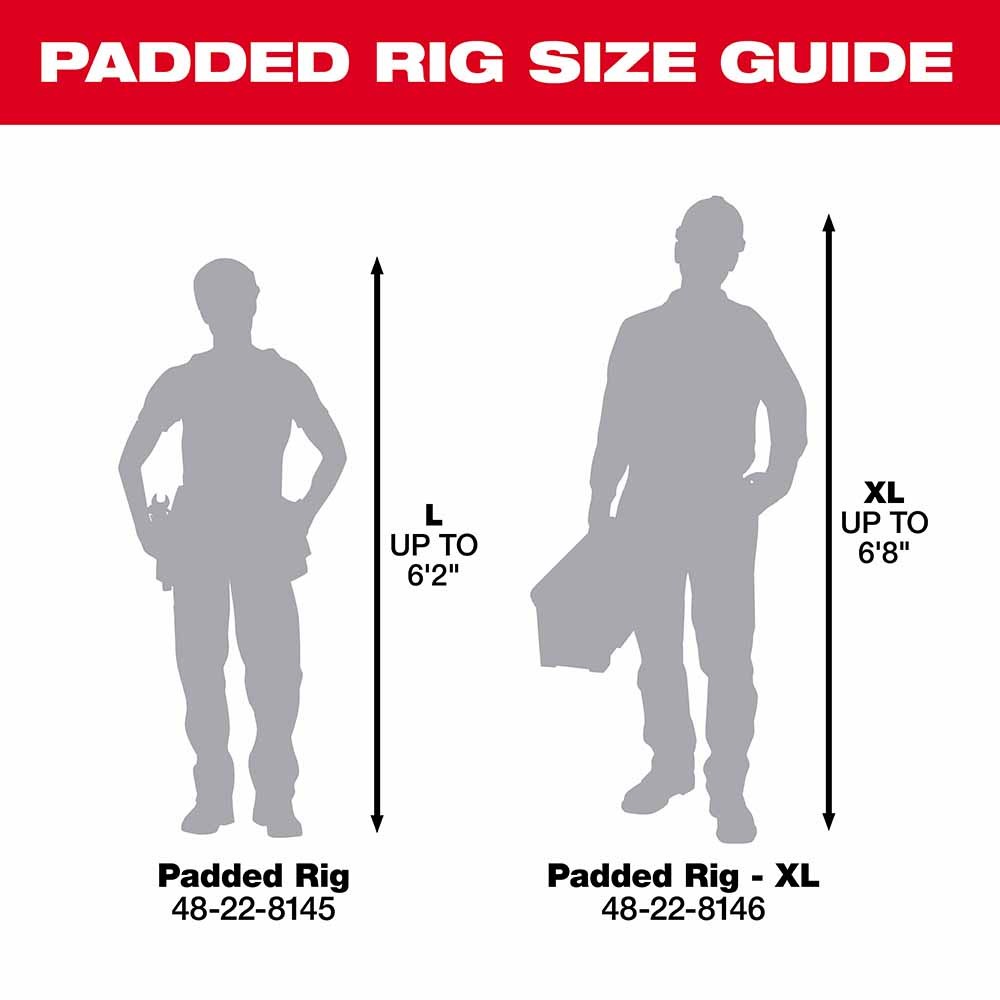 Milwaukee 48-22-8146 XL Padded Suspension Rig, 1680 Denier Nylon, Riveted Seams