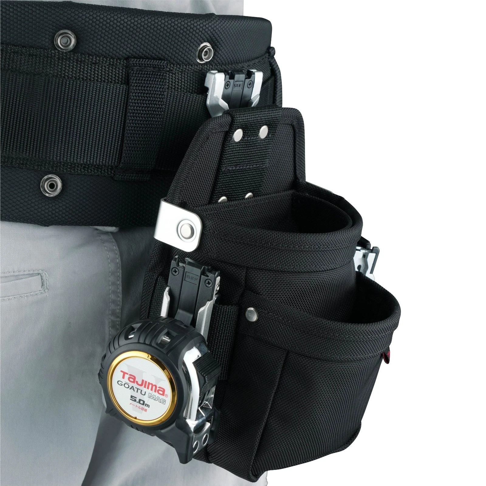 Tajima SFKBNC-2SS Cordura Nylon Tool Pouch 2-Tier Extra Small Detachable Holder