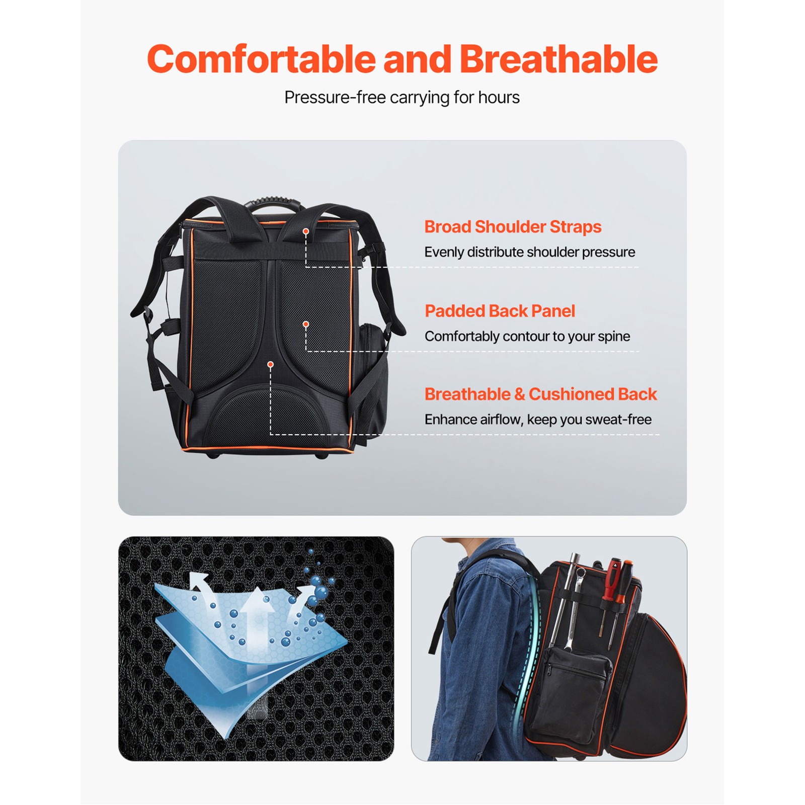 33L Welding Backpack 600D Polyester Welder Backpack for Tools and Helmet