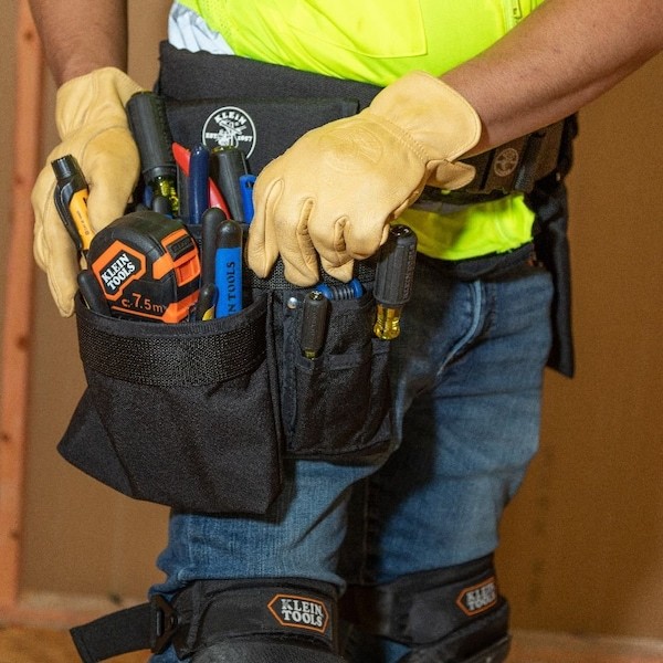 Klein Tools 5709M Tool Belt, Tool Belt, Black, Nylon, 11 Pockets