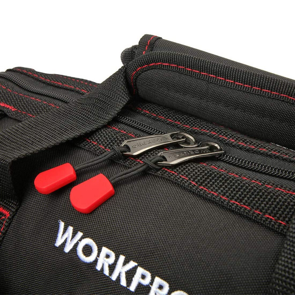 WORKPRO 12″/14″/16″ Close Top Wide Mouth Tool Storage Bag Rubber Base Pocket Bag