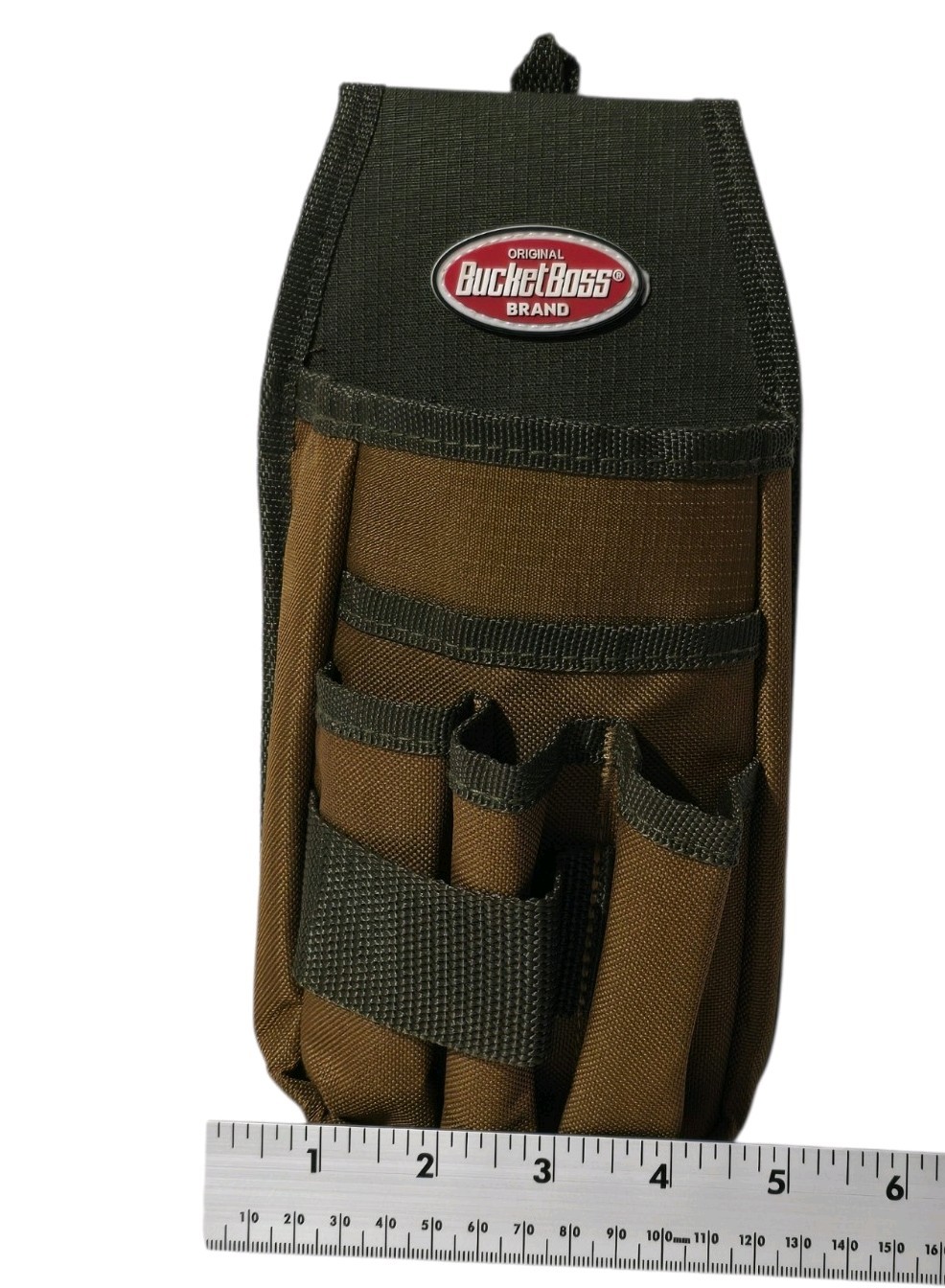 Bucket Boss Tool Pouch Polyester Flap Closure Belt Loop Brown/Black