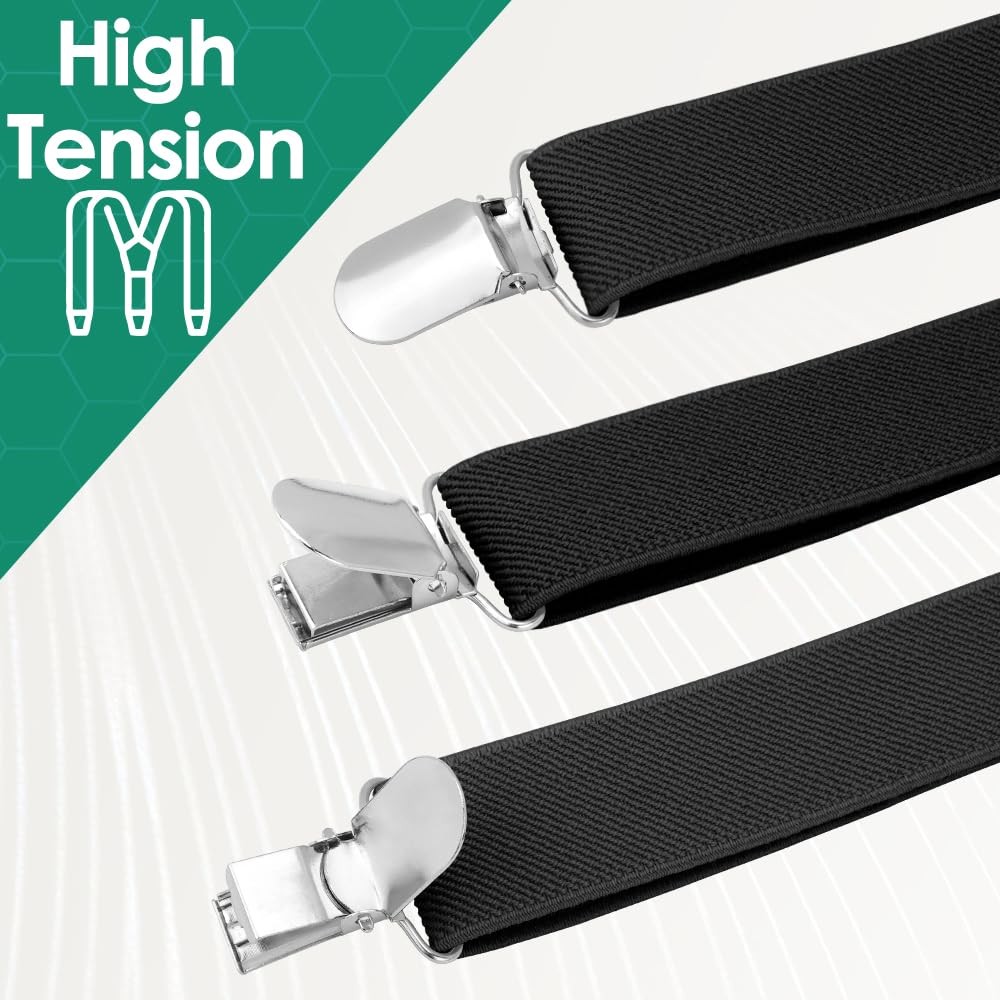 Vesberkl Black Suspenders for Men Heavy Duty Mens 1PCS,