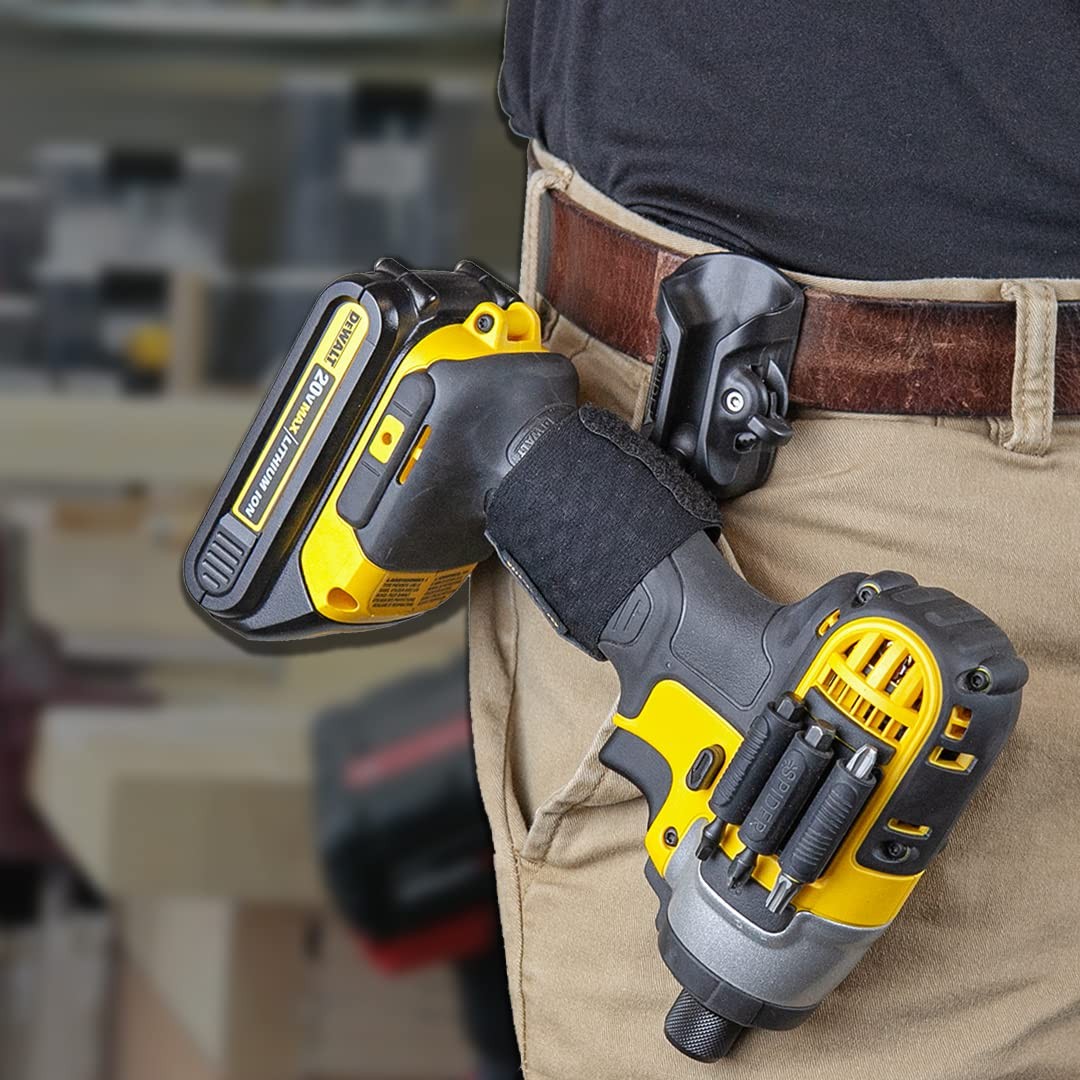 Tool Holster – Dual Tool Kit – Adhesive BitGrippers + Self Locking, Quick Dra…