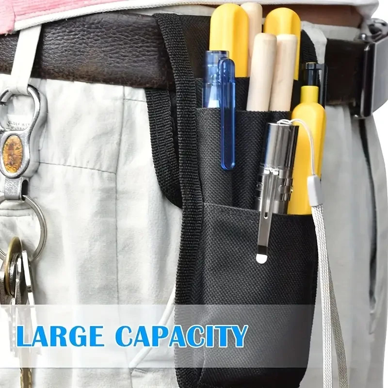 2pcs Black Tool Pouch with Belt Clip Small Tool Holder Pouch Min Work Organizer