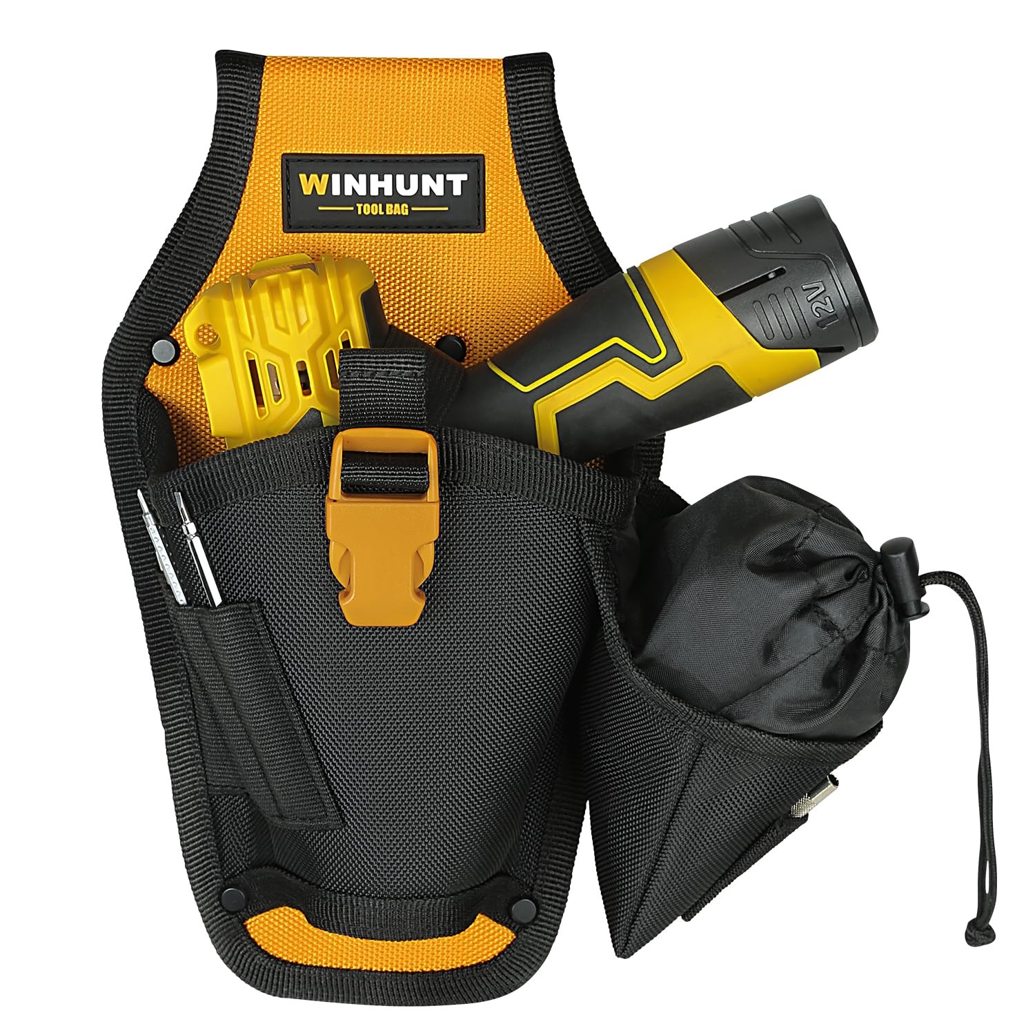Drill Holster Tool Belt, 12x 7 inches, Black and Yellow, Heavy-Duty Tool Bag …