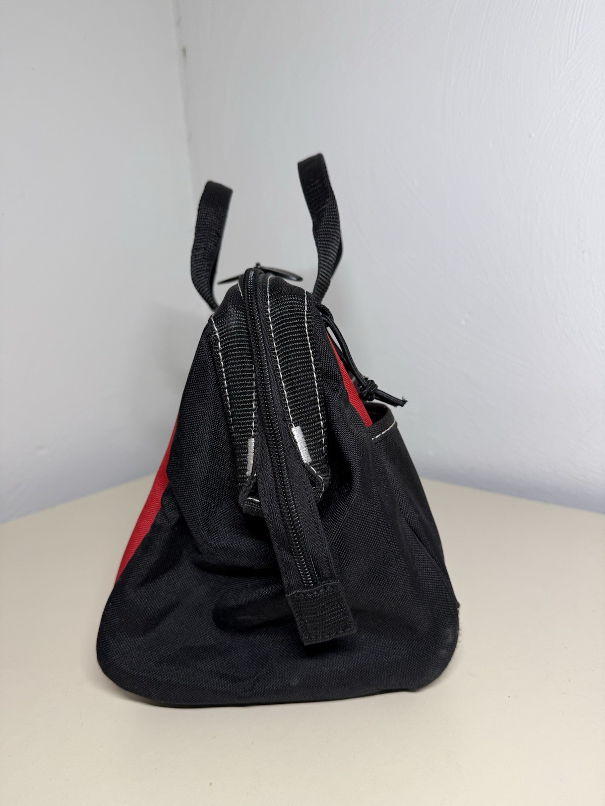 Husky Tool Bag 12″ 4 Pocket Zippered Polyester Tote Storage Organizer Red/Black
