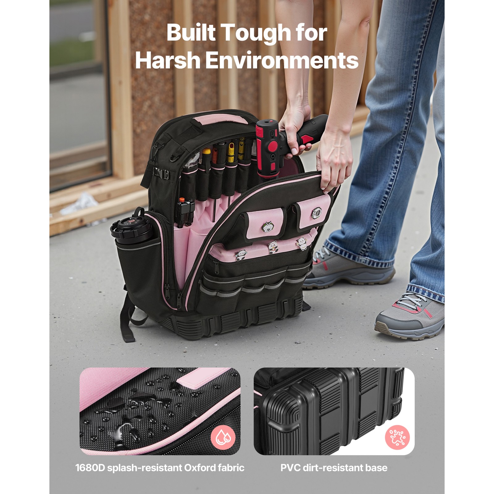 Uimoso Tool Backpack with 56 Pockets, Durable and Ideal for Electricians