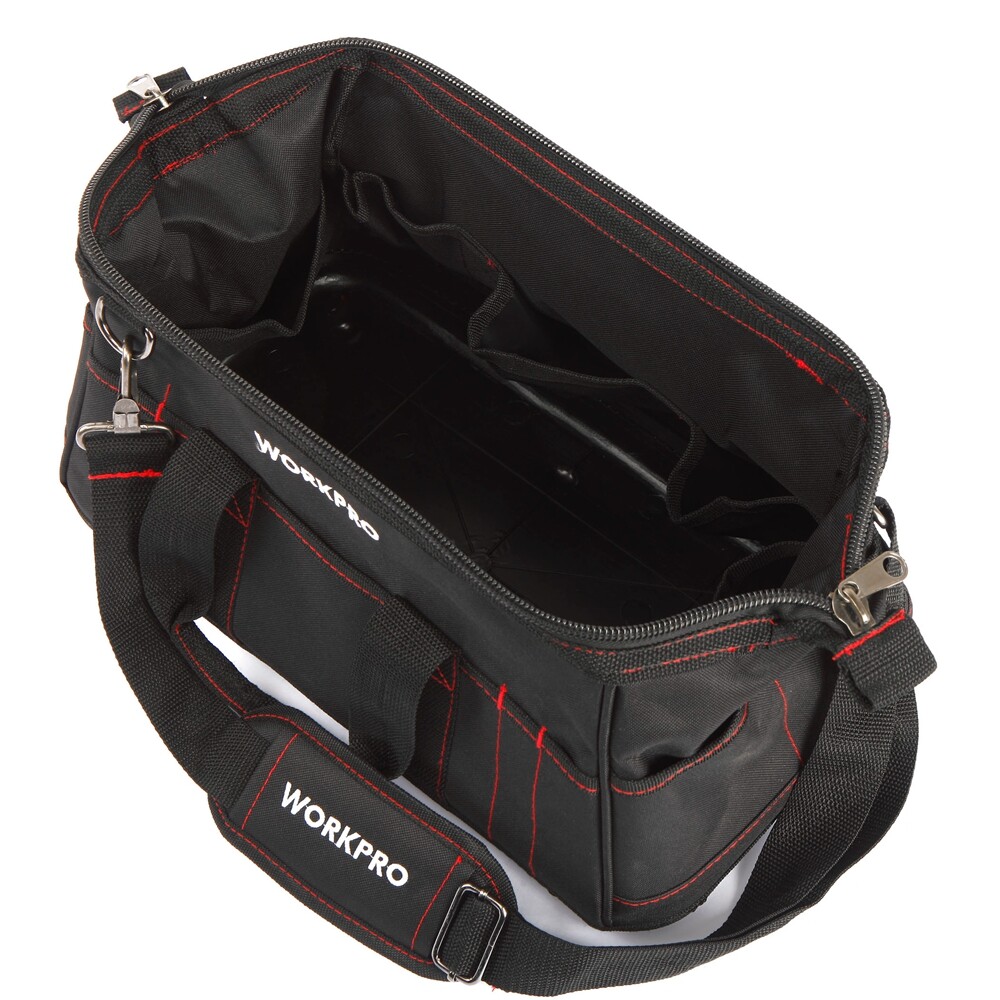 WORKPRO 16″ X 9″X 8.7″ Heavy Duty WIDE MOUTH Tool Bag Tote Case w/Shoulder Strap