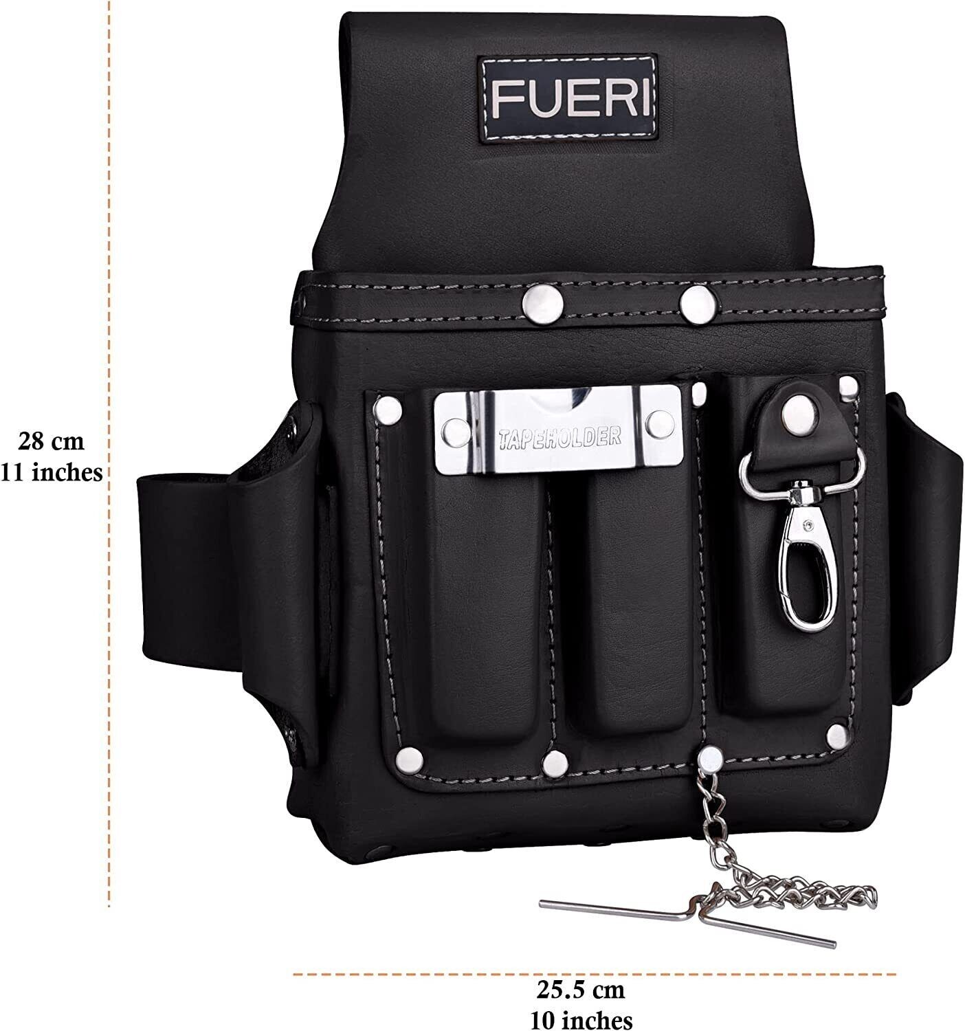 ELECTRICIAN TOOL POUCH HEAVY DUTY TOP GRAIN PREMIUM LEATHER 4 POCKETS