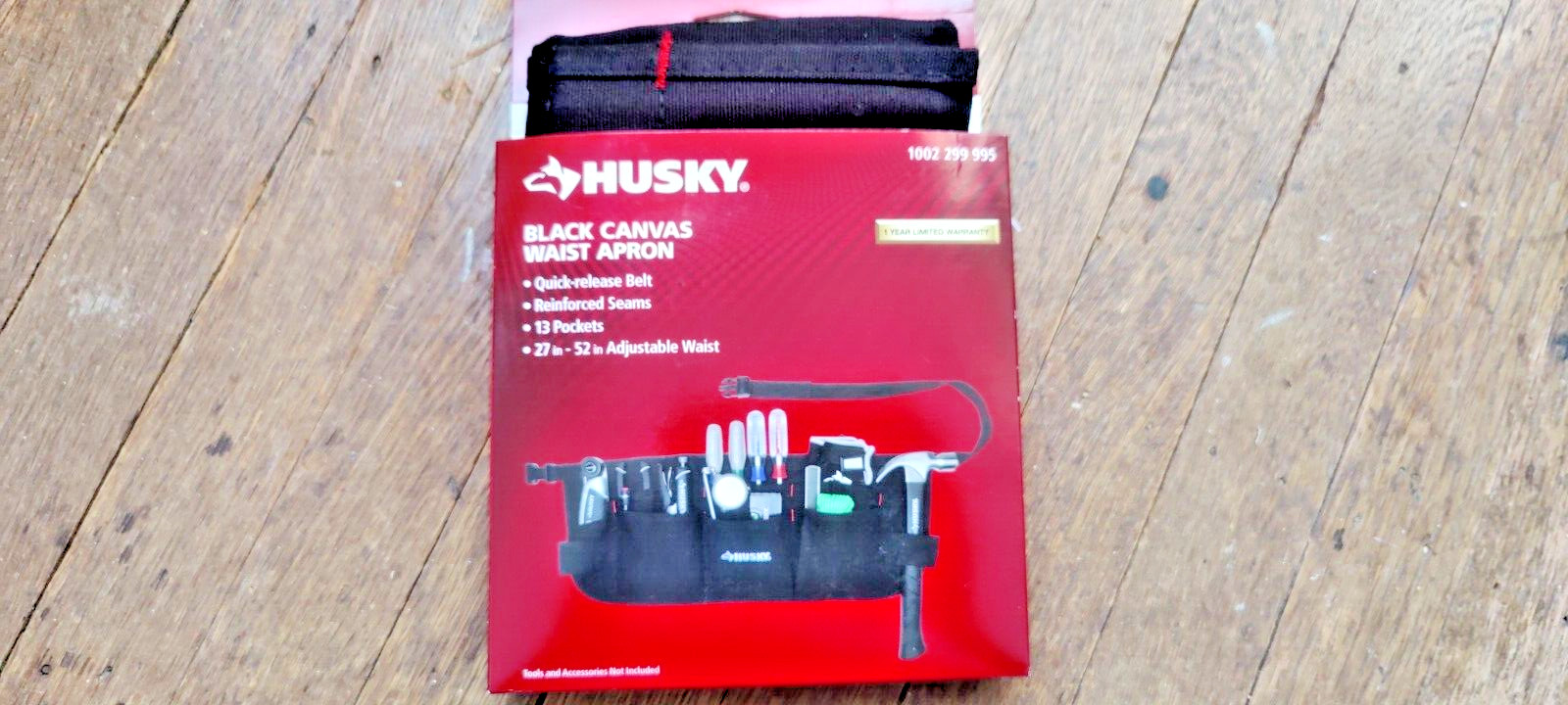 HUSKY 13-pocket Black waist Canvas Bib Tool Belt Apron BRAND NEW