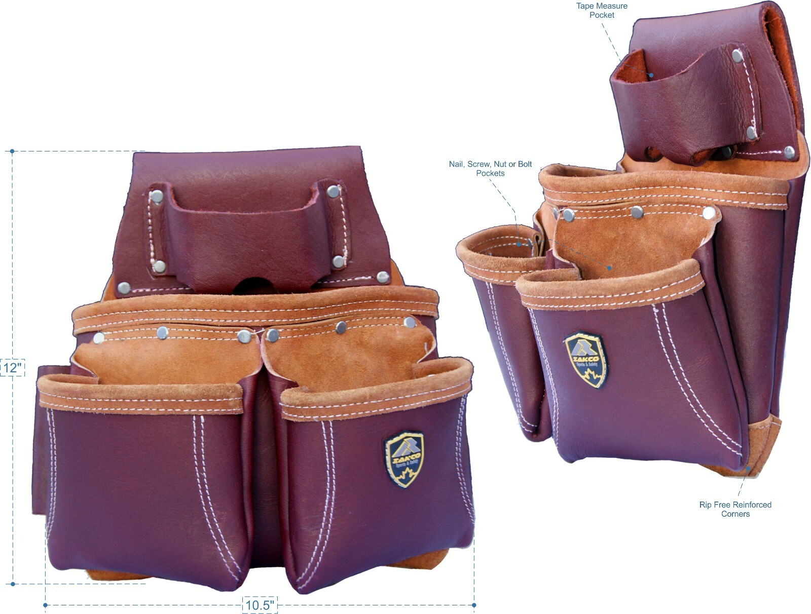 PRO-21 100% GRAIN LEATHER TOOL BELT, TOOL POUCHES, TOOL RIG FOR CONSTRUCTIONS