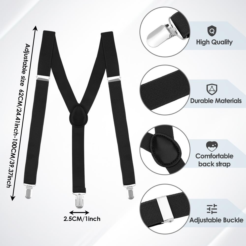 Vesberkl Black Suspenders for Men Heavy Duty Mens 1PCS,