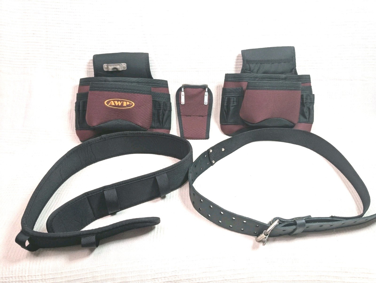 AWP General Construction Carpenter Tool Rig | Padded Adjustable Leather Belt