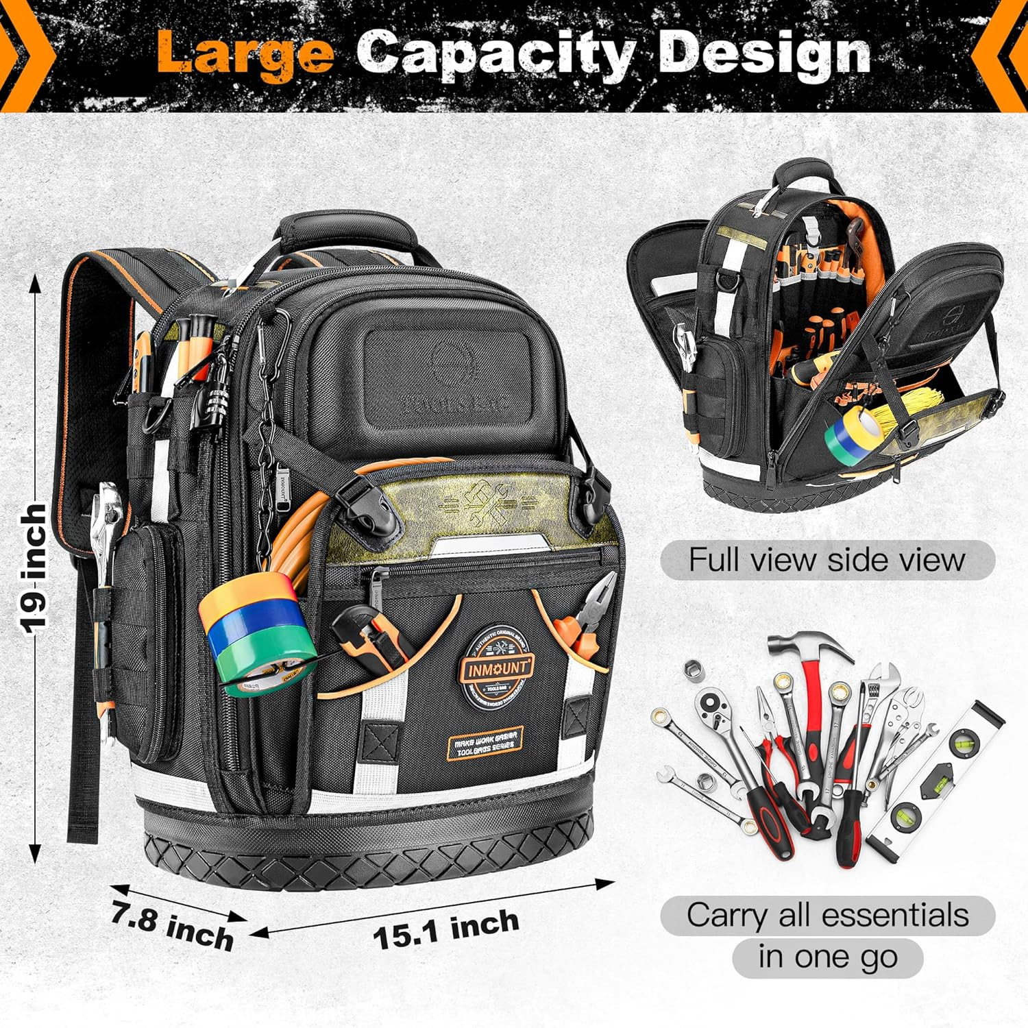 Heavy Duty Tool Backpack with 78 Pockets & Loops – Ideal for Electricians