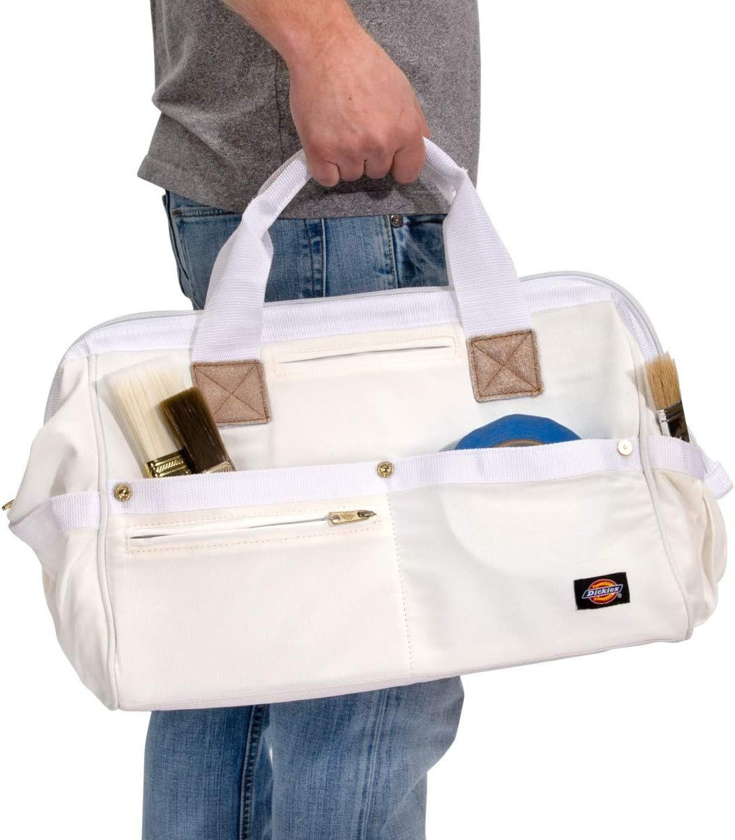 Dickies 16-Inch Durable Canvas Work Bag for Painters, Carpenters, and White