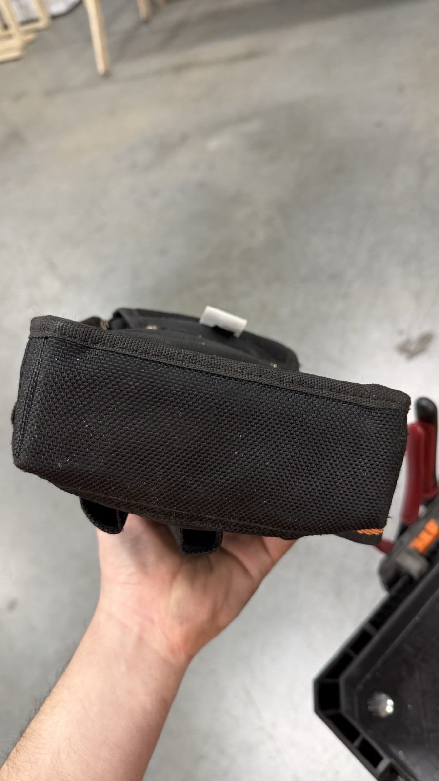 Klein Tools Tool Pouch Black/Orange/Gray Fabric With Multiple Pockets