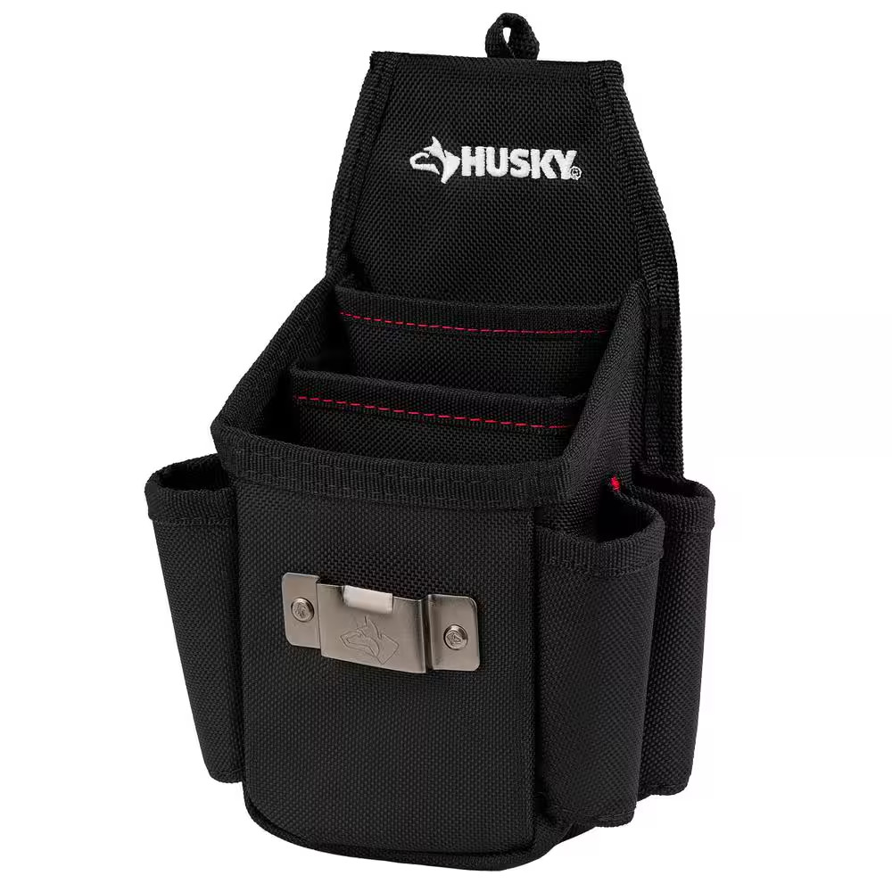 6.7 In. Black 3-Pocket Utility Tool Belt Pouch