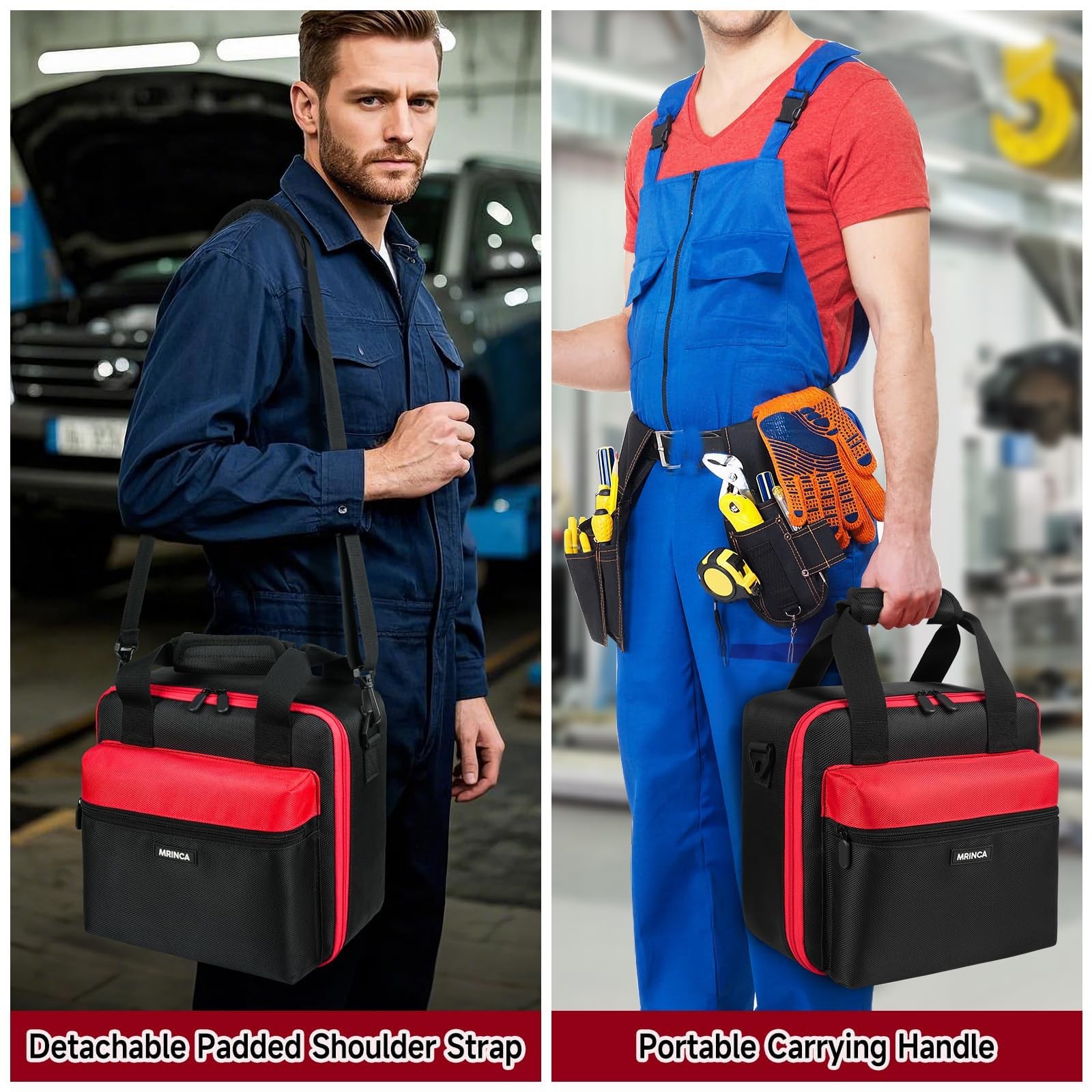 MRINCA Impact Wrench Case Compatible with 10.6 x 7 x 9.9 inches, Black red