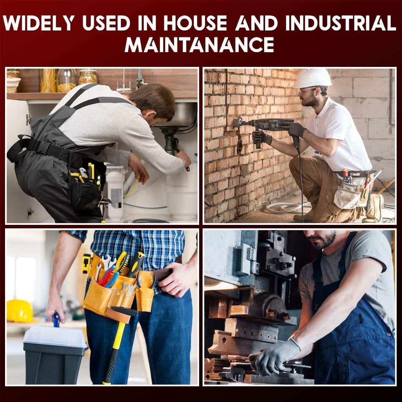 Leather Tool Belt Pouch Bag with suspenders for Construction Carpenter Handyman