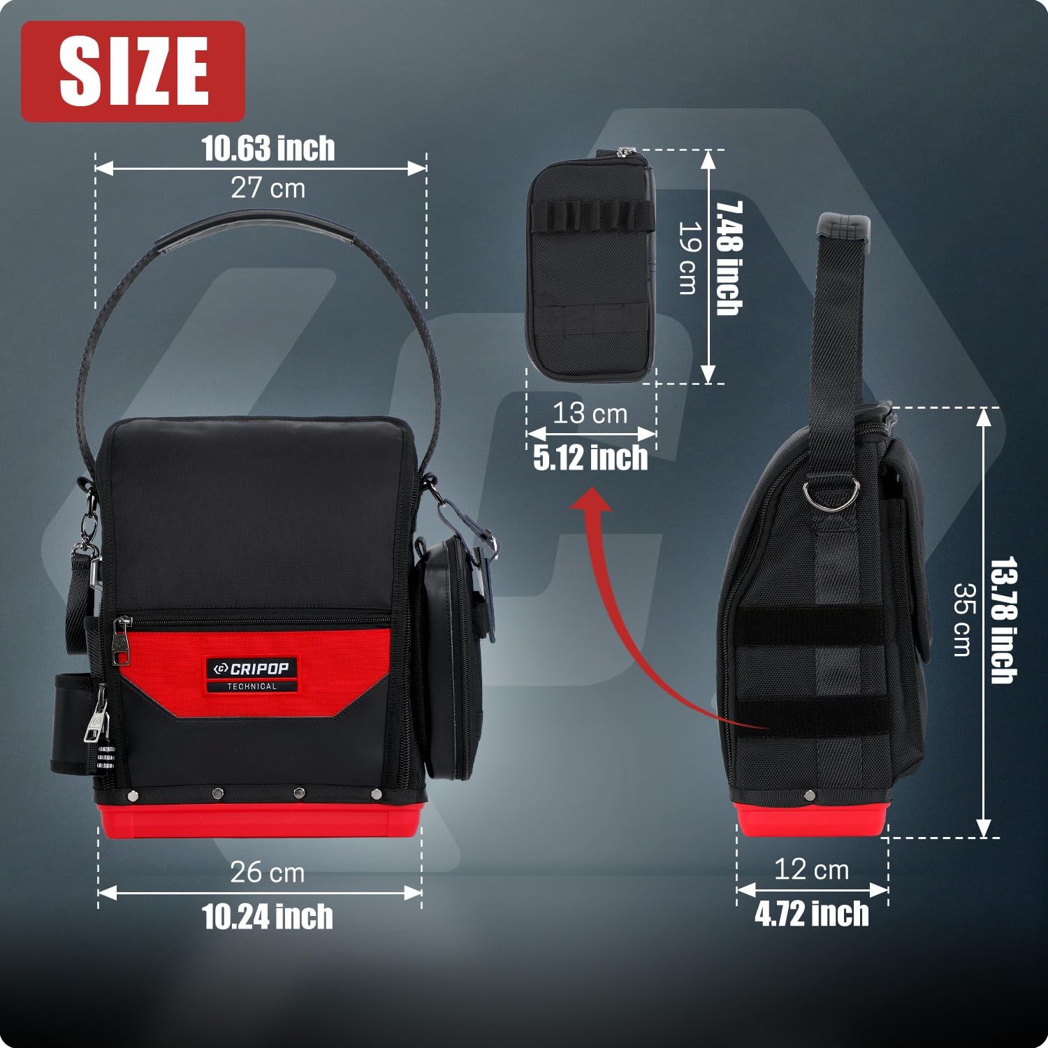 TECH 16 Electrician Tool Bag for Electricians HVAC