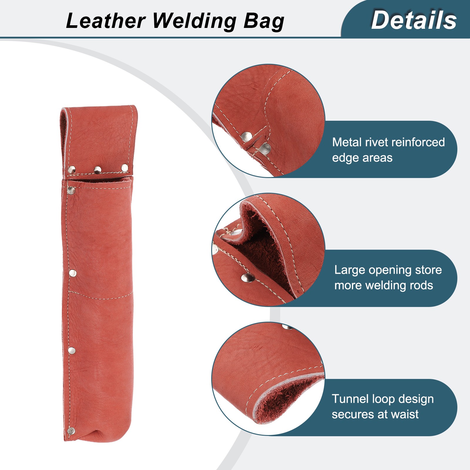 Welding Rod Pouch 13.39″ x 2.95″ x 11.02″ Welding Holder, Brown Red