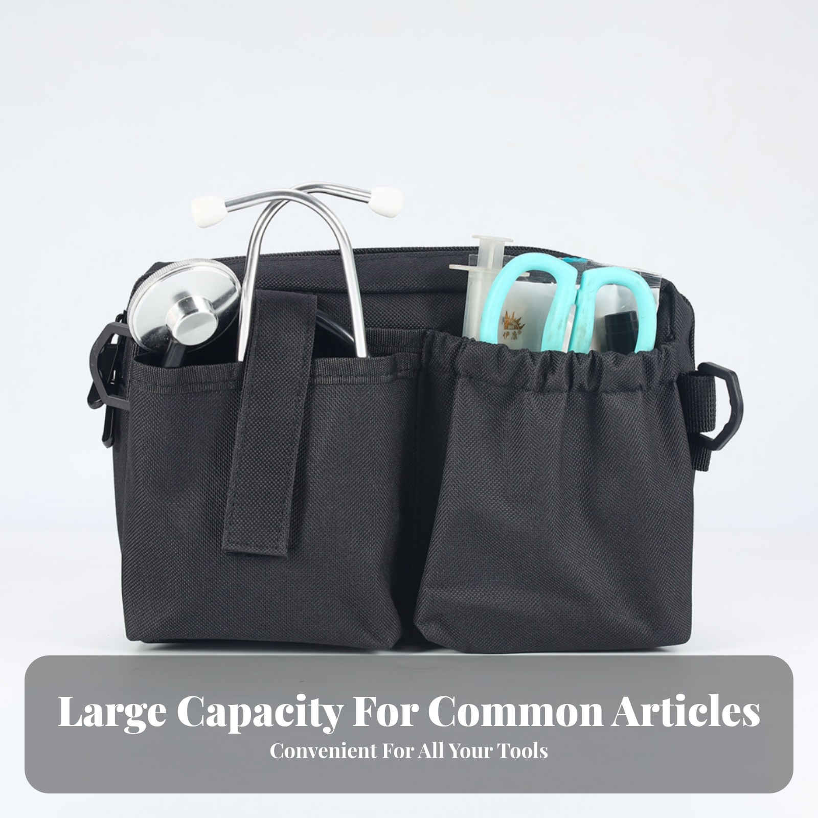 Zippered Tool Waist Bag 600D Oxford Cloth Waist Tool Bag Adjustable Strap
