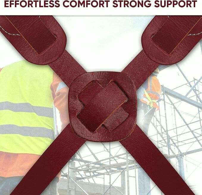 leather tool belt with suspenders for men women Electrician carpenter Adjustable