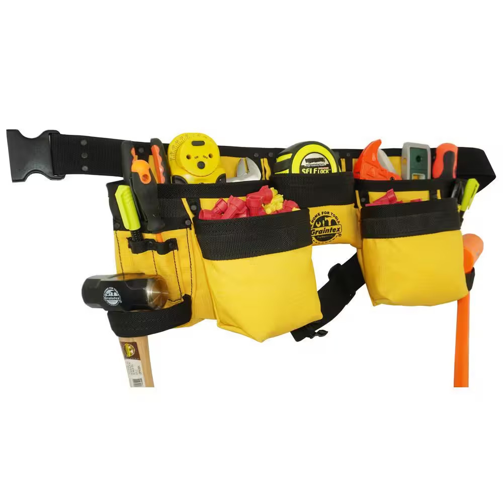 Yellow Canvas 11-Pocket Finisher Tool Apron