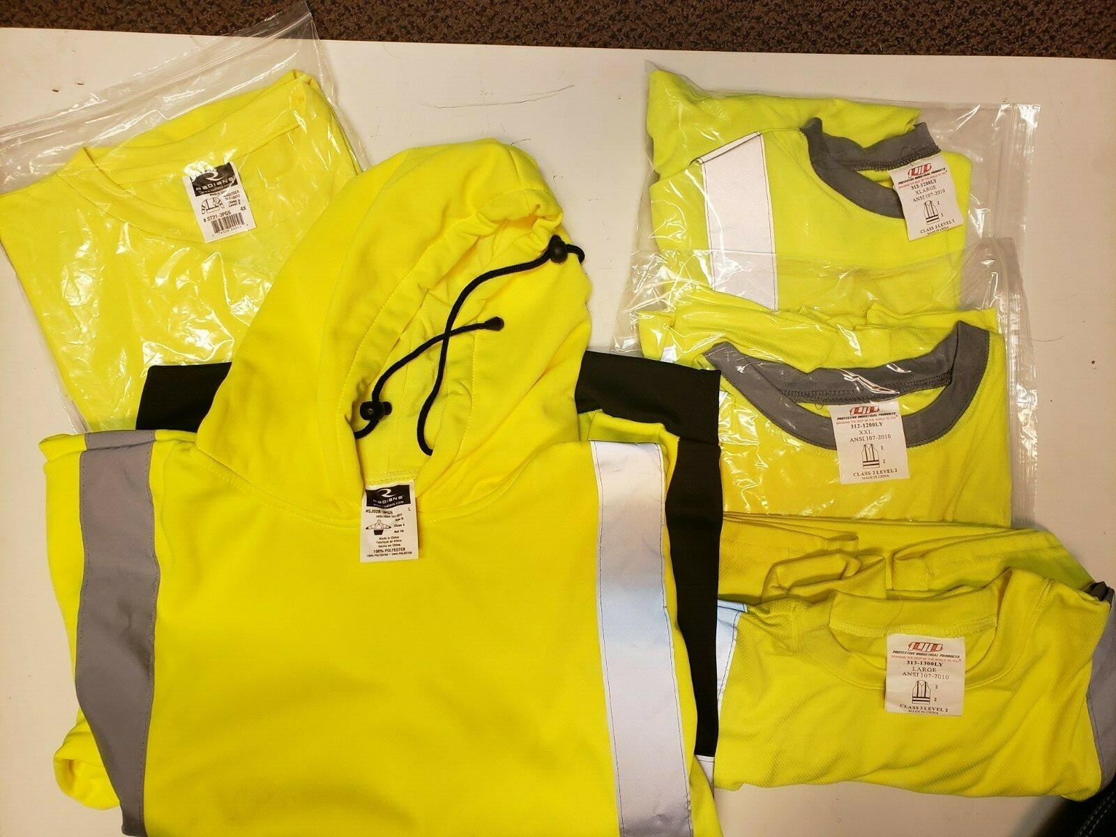 6 PC NEW HIGH VISIBILITY REFLECTIVE SAFETY CLOTHING -LONG & SHORT SLEEVE