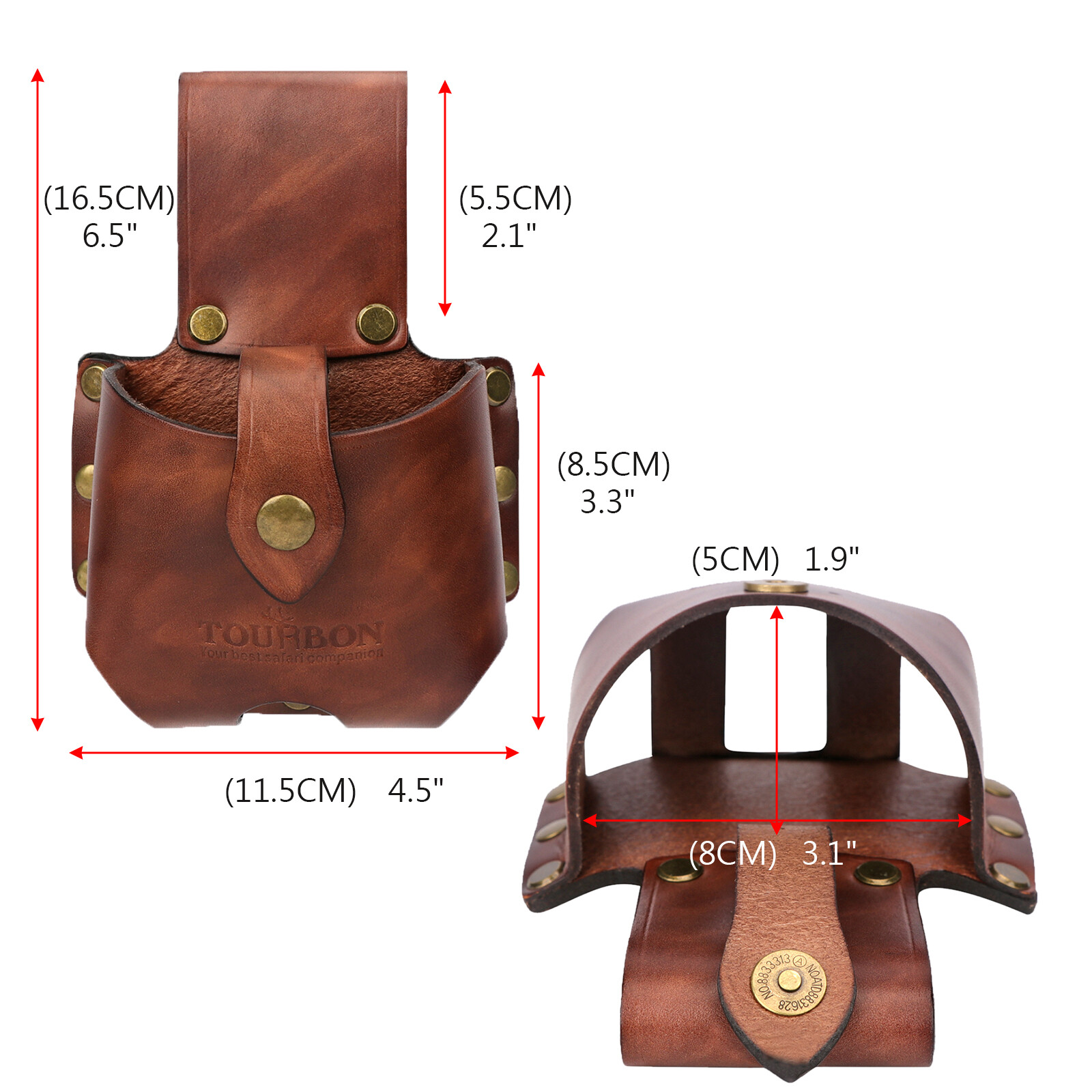 TOURBON Leather 10M Tape Measuring Hanger Holder Tool Belt Carry Pouch Holster